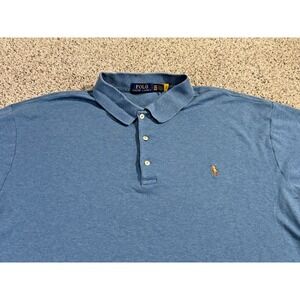 Polo Ralph Lauren Polo Shirt Mens 2XLT Blue Big‎ & Tall Short Sleeve Pony Logo